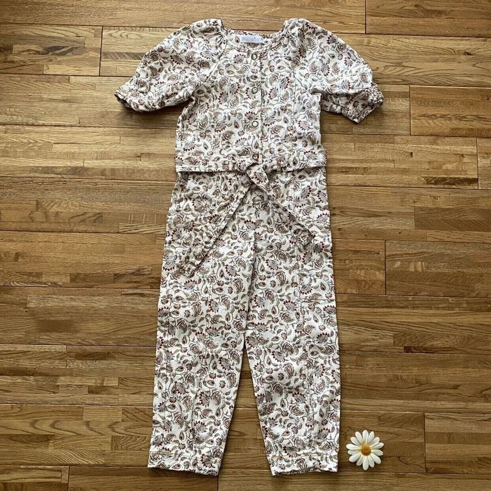Zara Belted Floral Jumpsuit Size 8‎